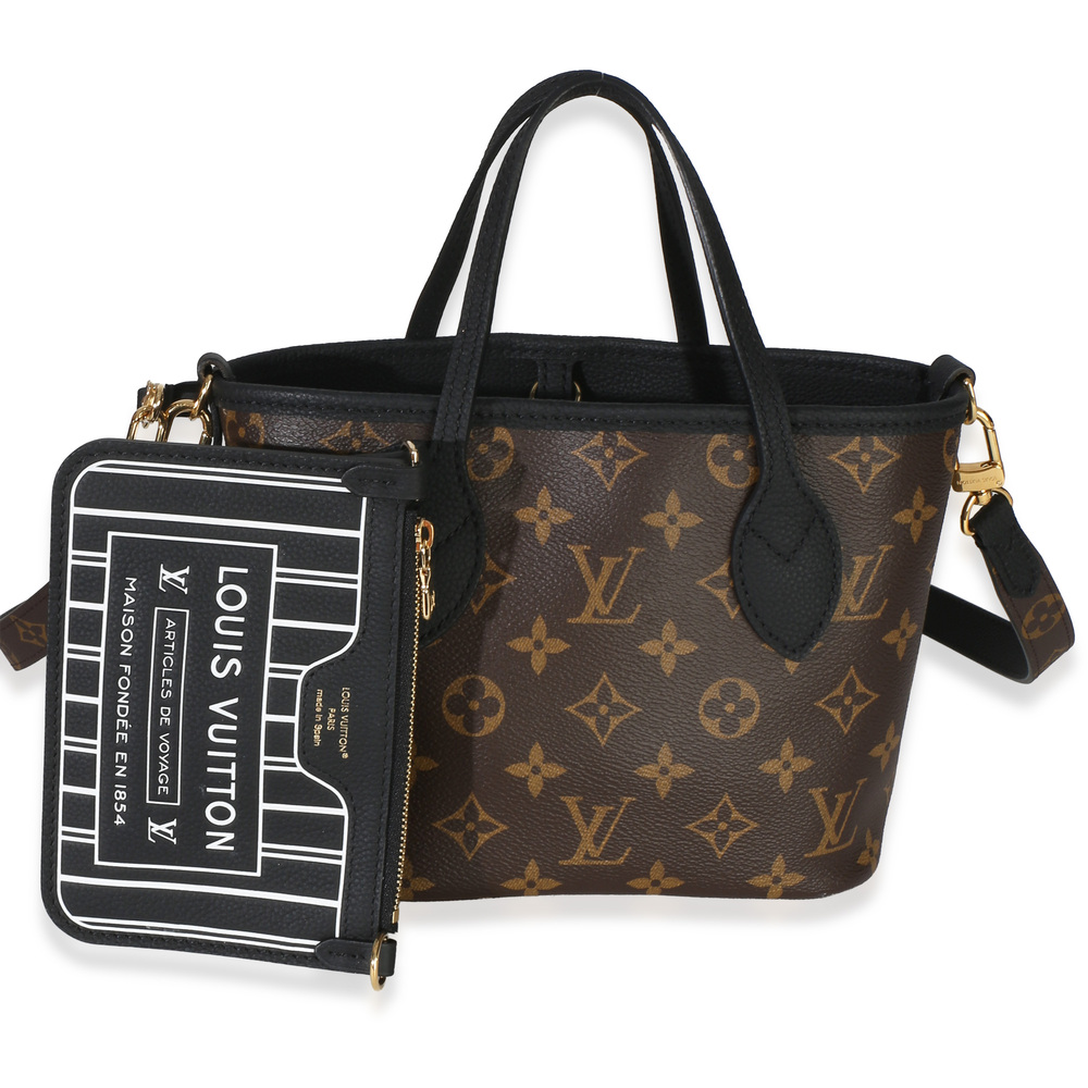 Louis Vuitton Black Monogram Canvas Neverfull Bandouliere Inside Out BB